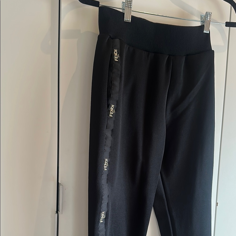 Fendi Black Track Pants with Logo Detail